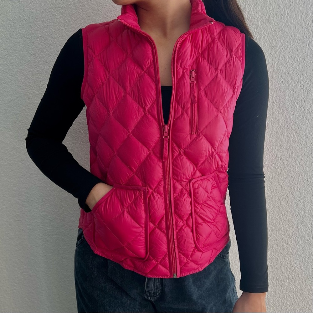 pink Featherfield puffer vest, size small